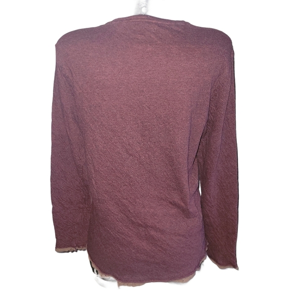 Buffalo David Bitton Burgundy Sweater with Tan Rough Edging L - Picture 6 of 8